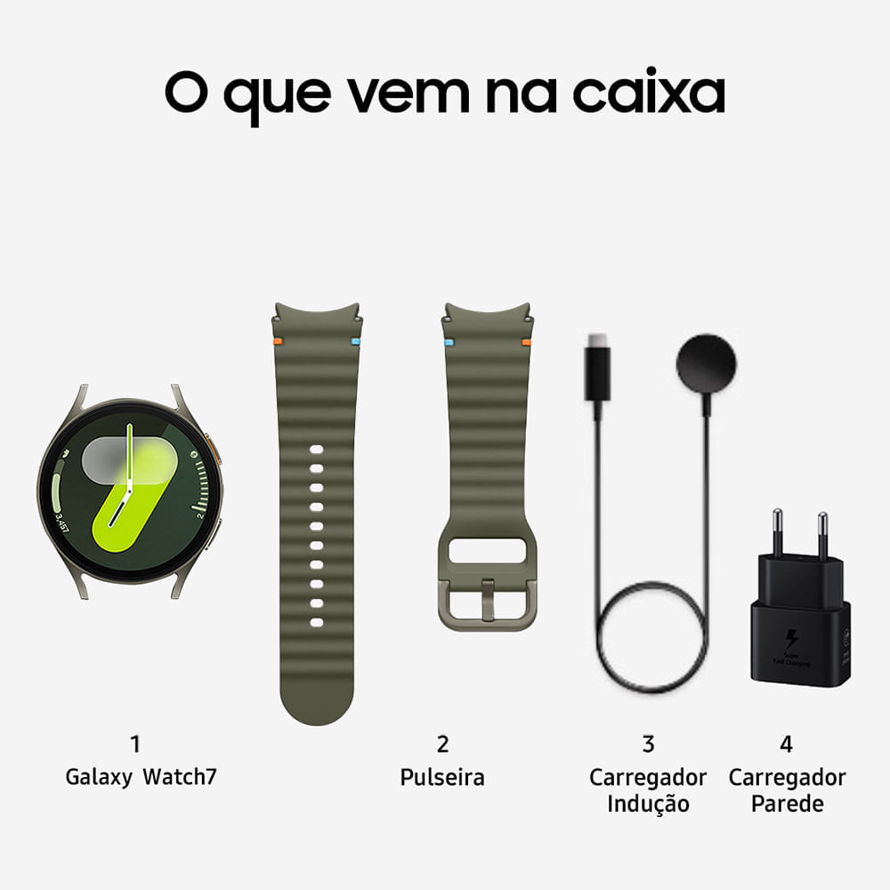 Miniatura Galaxy Watch 7 BT 44mm Samsung Verde com 1,47", Bluetooth e 32GB