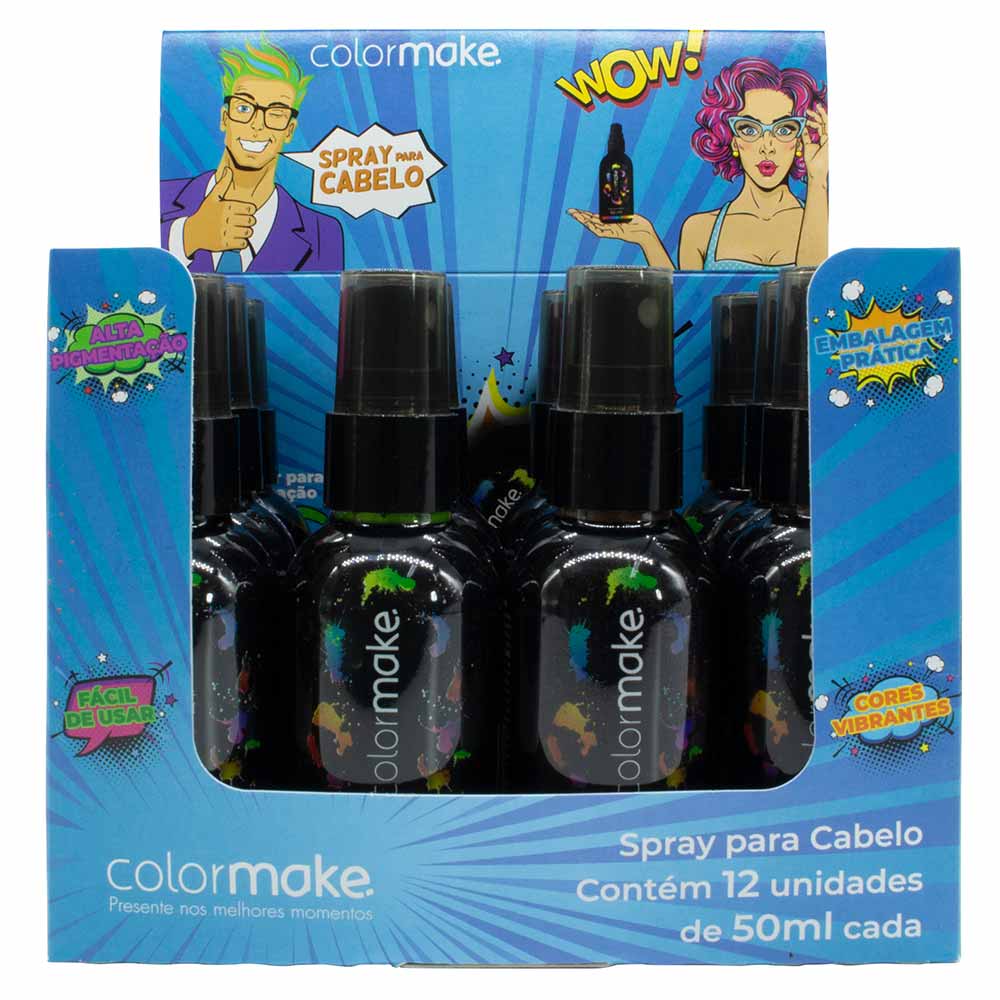 Miniatura Spray para Cabelo Colormake Neon 12 Un