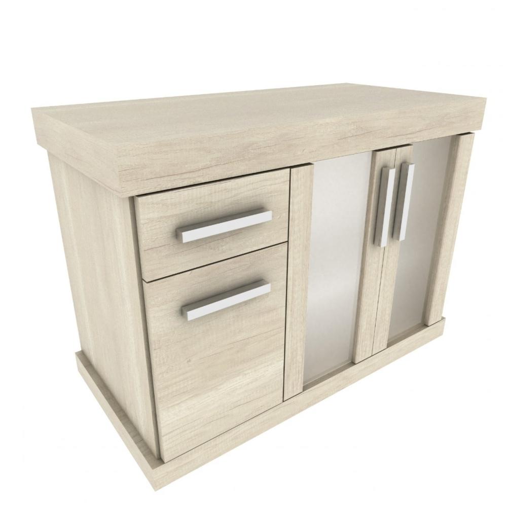 Miniatura Gabinete Atacama 2 Porta 2 Gavetas Darabas Agardi Mezzo Blanco