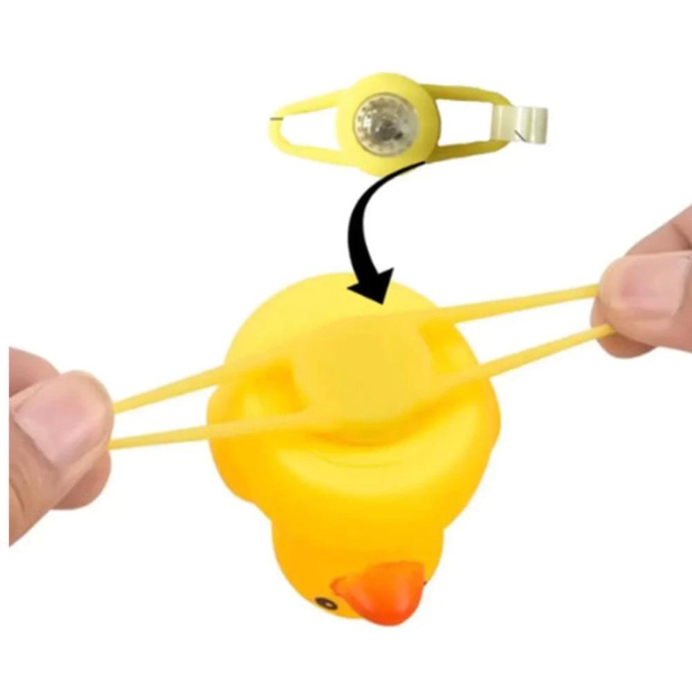 Miniatura Buzina Patinho Pato Guidão Bicicleta Bike Moto Led Hélice