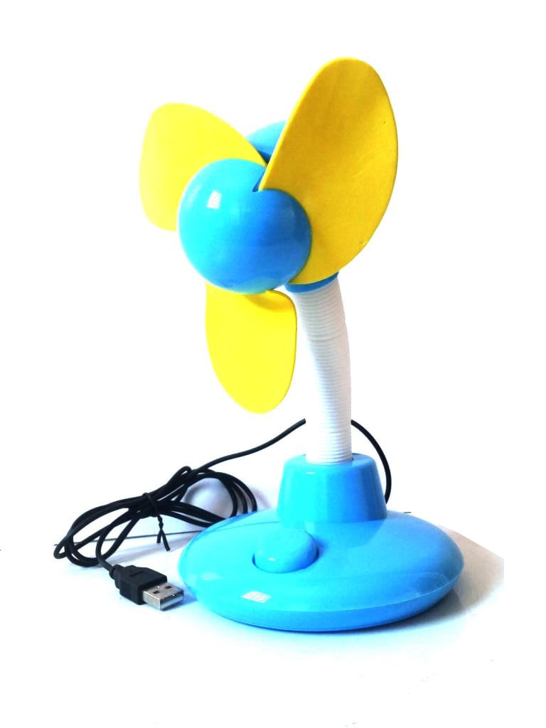 Miniatura Mini Ventilador portatil Usb ou pilha azul