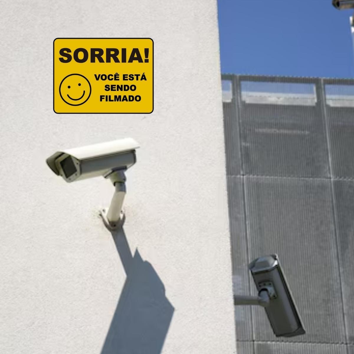 Miniatura Placa Você Está Sendo Filmado Sinal Ps Casa Salão Comercial