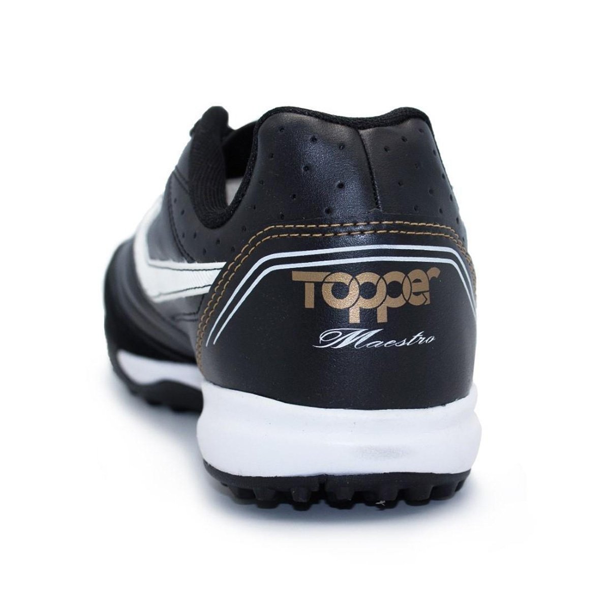 Miniatura Chuteira Society Topper Maestro Td IV Preto+Dourado - 37