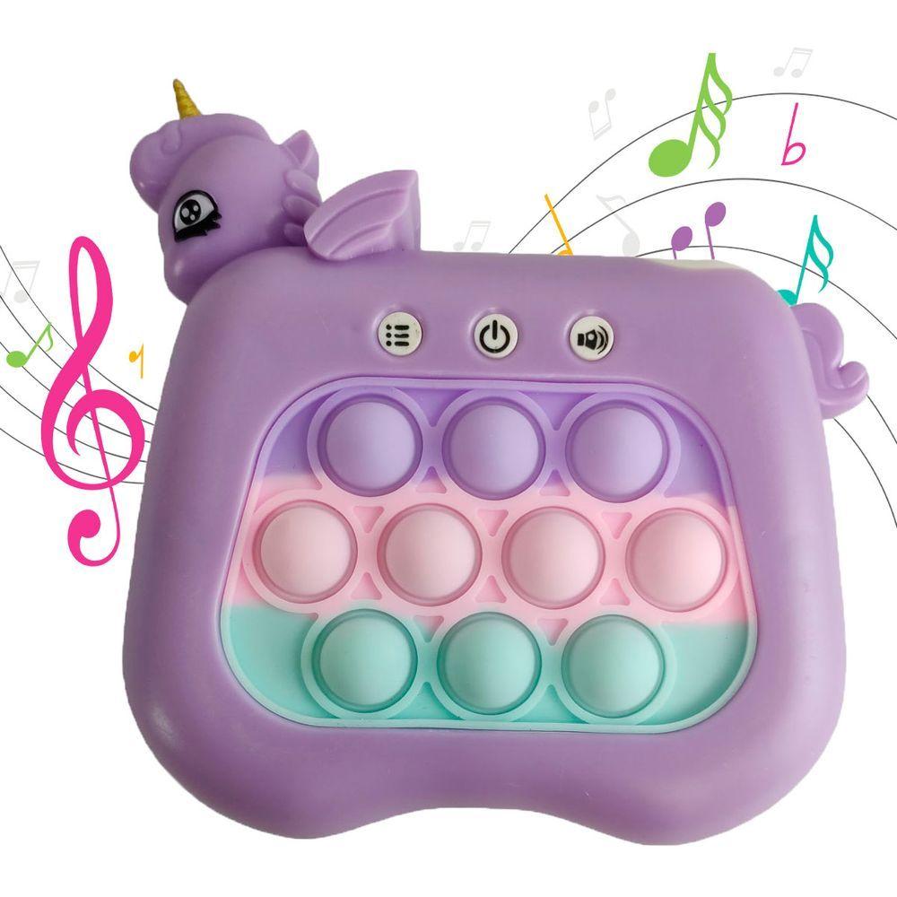 Miniatura Pop It Mini Game Unicornio 4 Modos Som Luzes Jogo Relaxante Portatil Anti Estresse Toys Crianças Fidget Sensorial