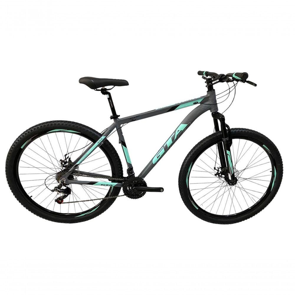 Miniatura Bicicleta Aro 29 Gta 21v Câmbios Shimanos Start Cinza / Verde