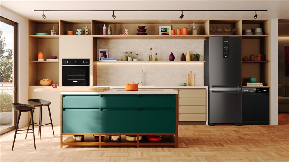 Geladeira Brastemp Frost Free Inverse A+++ 461 litros cor Black Inox com tecnologia Inverter e Freeze Control Advanced - BRE59FE 110V