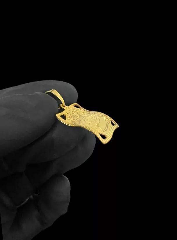 Miniatura Pingente Jesus Old School Ouro 18k | Zircônias | GG