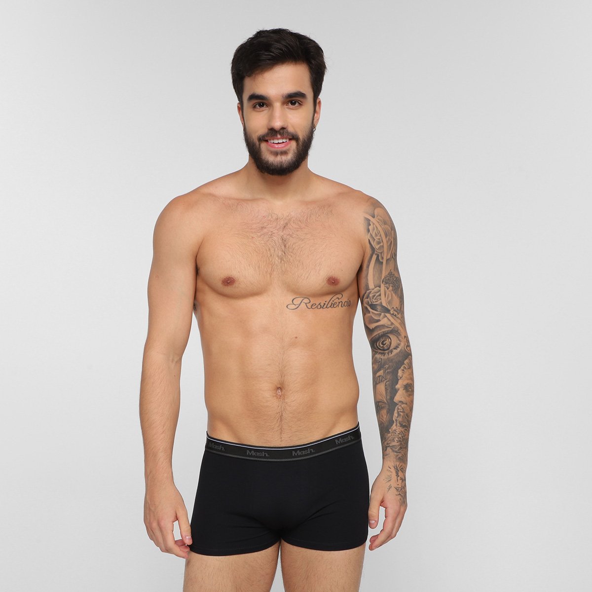 Miniatura Kit Cueca Boxer Mash Cotton Elástico 10 Peças Preto+Vinho - P
