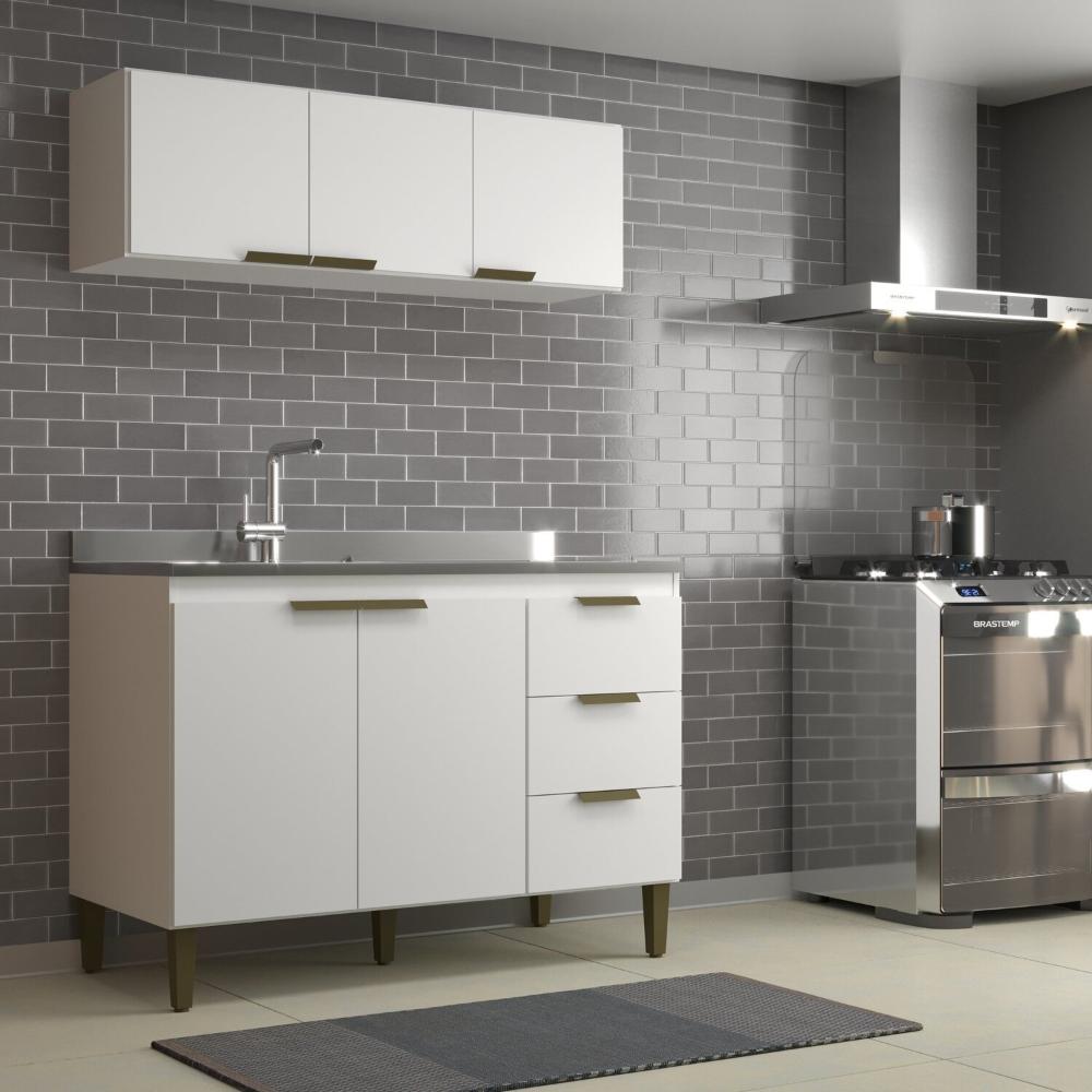 Miniatura Cozinha Alta Bia Completa 2 Peças 120x193 Branco