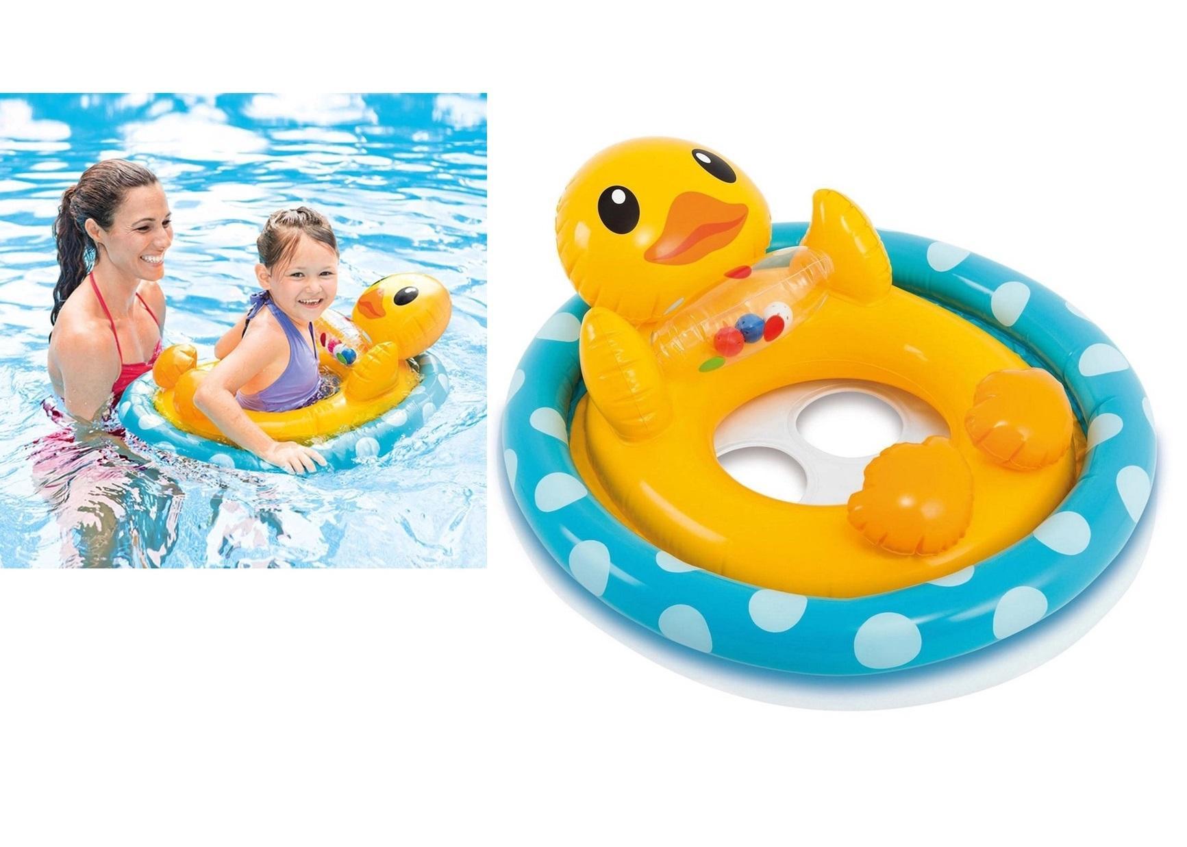 Miniatura Boia Infantil Inflável Pato Amarelo Intex - 71cm x 58cm