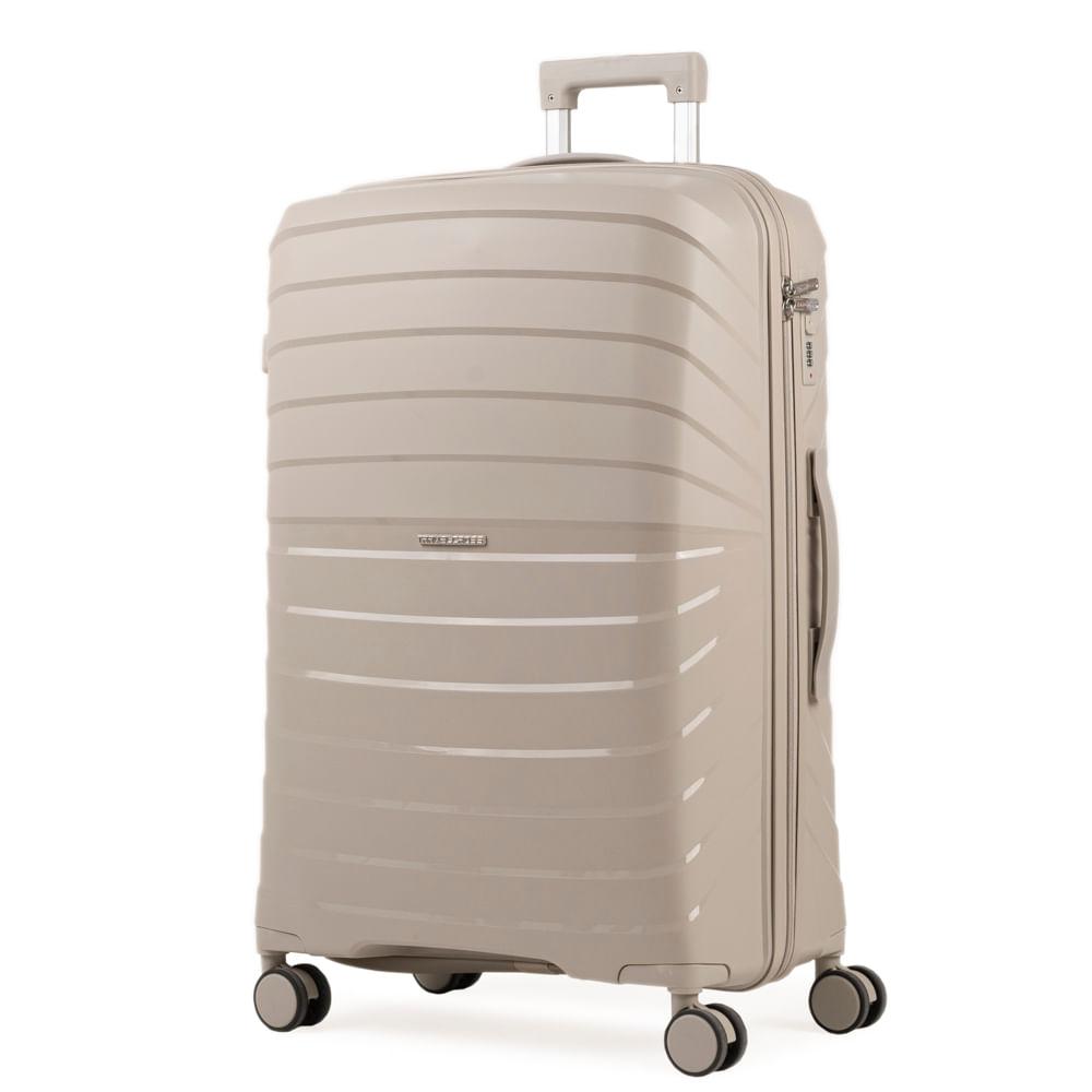 Mala de Viagem Grande 32 Kg Polipropileno 4 Rodas Rover Off White Off white - G