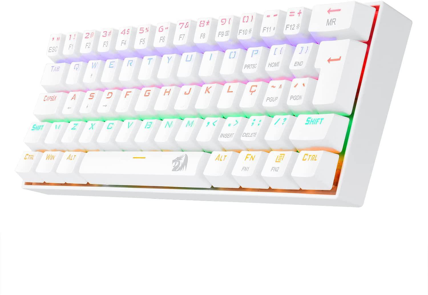 Miniatura Teclado Gamer Redragon Lakshmi Rainbow Rgb Sw Blue K606W-R