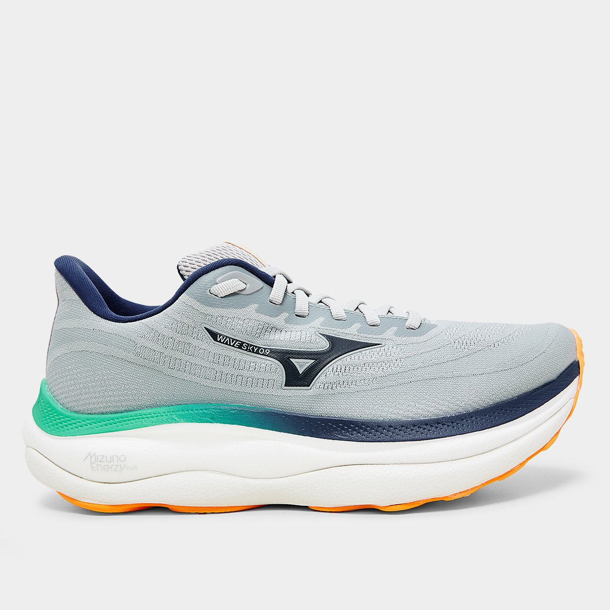 Miniatura Tênis Mizuno Wave Sky 9 Masculino Cinza+Verde - 38