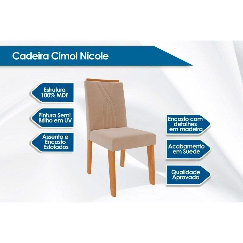 Miniatura Kit 2 Cadeiras Sala Jantar Nicole 2 Un Nature-suede Joli - Cimol