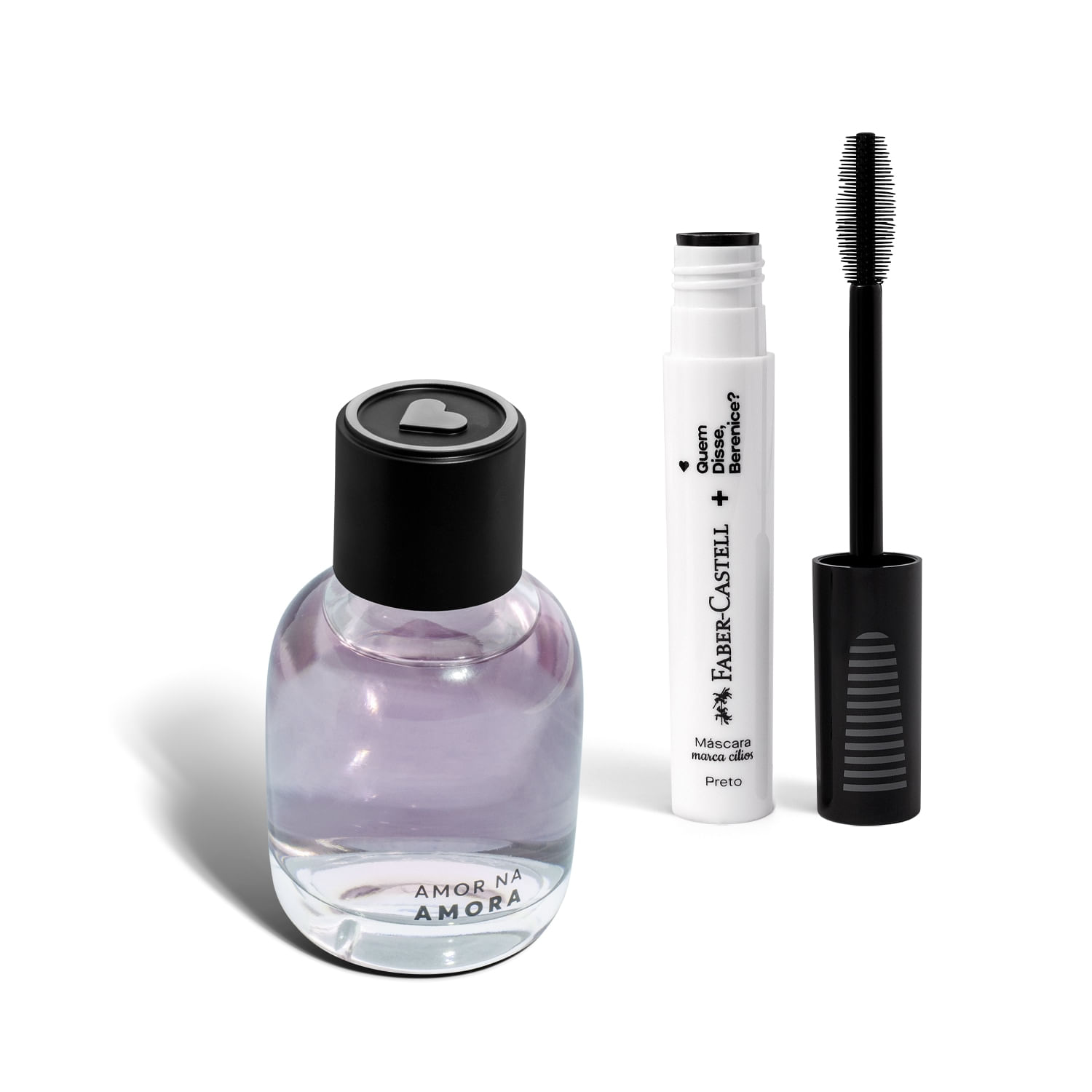 Miniatura Combo Amor na Amora Desodorante Colônia 75ml + Máscara Marca Cílios Faber-Castell 8ml