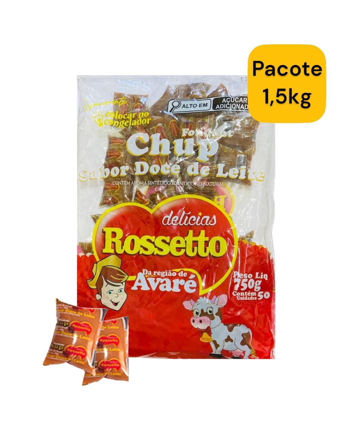 Miniatura Kit 3 Pacotes Com 50 Un Chup Doce De Leite Rosseto 1,5Kg