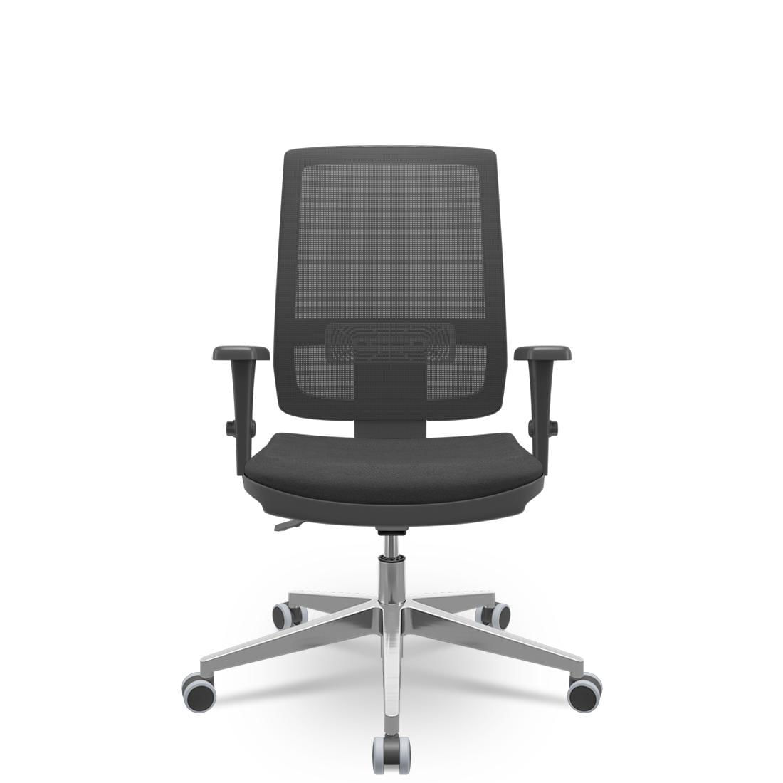 Miniatura Cadeira Brizza Tela 3D Backplax Aluminio - Poliéster Preto