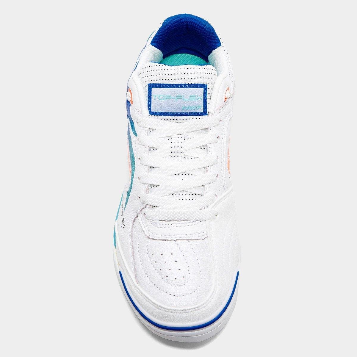Miniatura Chuteira Futsal Joma Top Flex Rebound Branco+Azul - 37