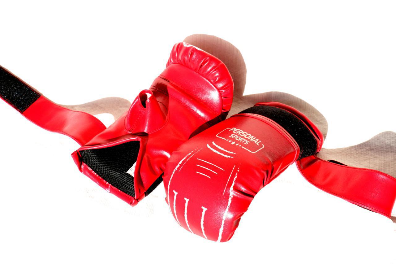 Miniatura Kit 2 Pares De Luvas Bate Saco Muay Thai Boxe Artes Marciais Preta e vermelha