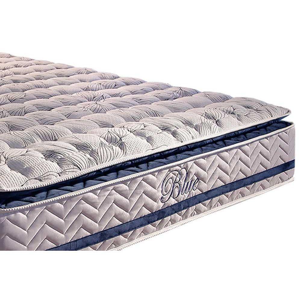 Cama Box Queen: Colchão Molas Ensacadas Paropas Masterpocket Blue + Base Crc Rústico White(158X198)
