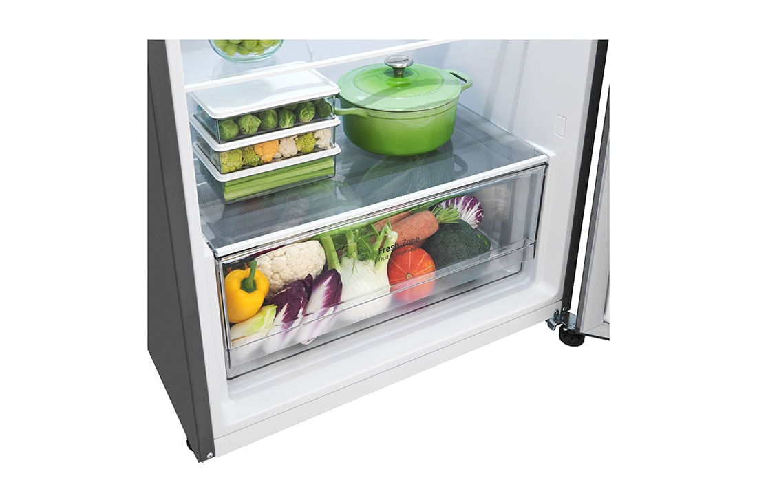 Miniatura Geladeira LG Frost Free Inverter 395L Duplex Cor Platinum Inox (GN-B392PQD) - 220V