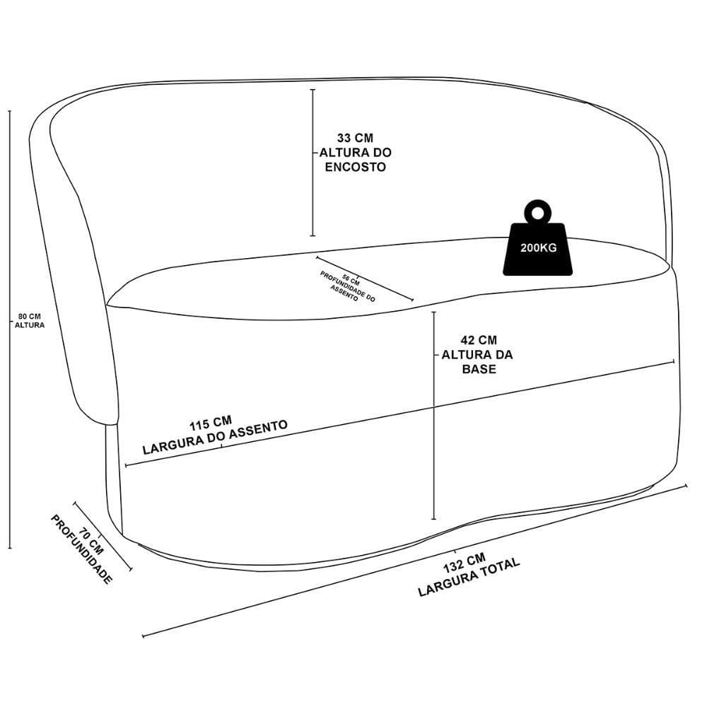 Miniatura Sofá Orgânico 2 Lugares Bouclê Sala De Estar Balaqui Decor Cor:boucle Bege Boucle Bege