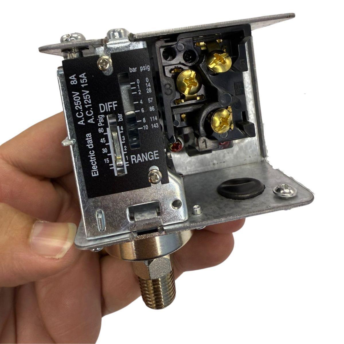 Hlp Pressostato Universal Dn 1/4 Npt Água, Ar E Gases