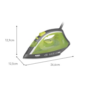Ferro de Passar a Vapor Arno Ecogliss FEC1 com Spray e Base Cerâmica - Verde 110V