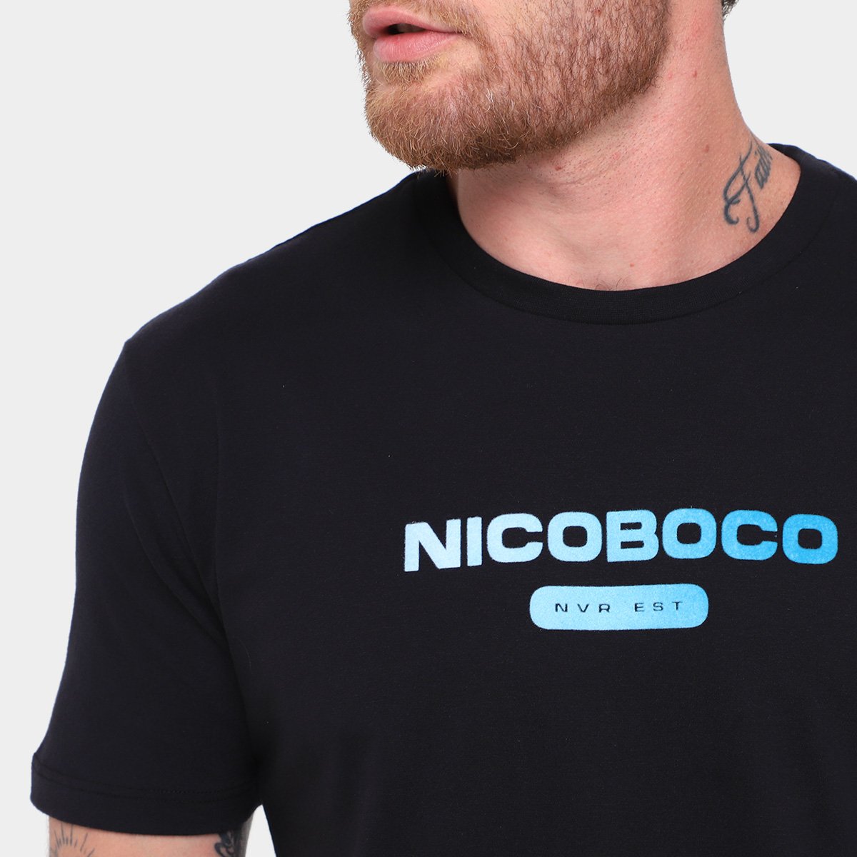 Miniatura Camiseta Nicoboco Slim Fit Panteao Masculina Preto - G