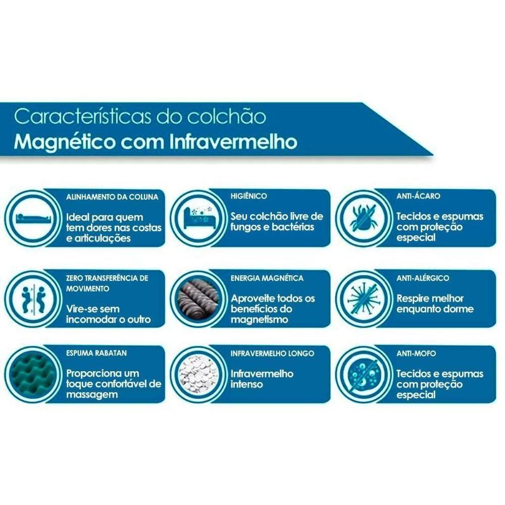 Miniatura Cama Box Baú Queen: Colchão Anjos Infravermelho Longo Terapêutico Confort Nude+Base Branco(158X198)