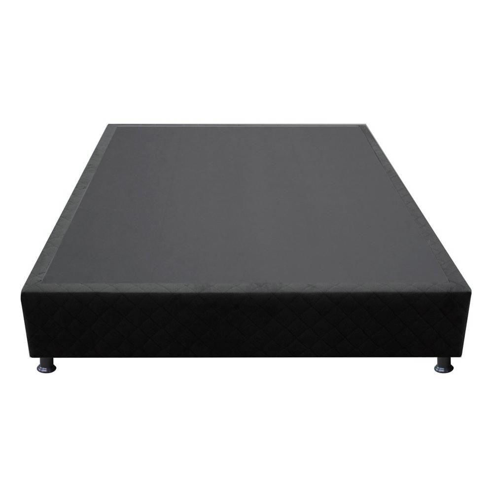 Miniatura Base Box Para Cama Viúva 128x188cm Liz S05 Suede Bordado Preto - Mpozenato