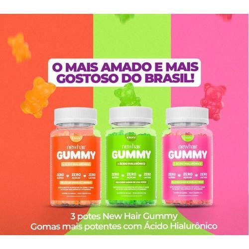 Miniatura New Hair Gummy Vitamina +Ácido Hialurônico - 2 Potes 60Gomas