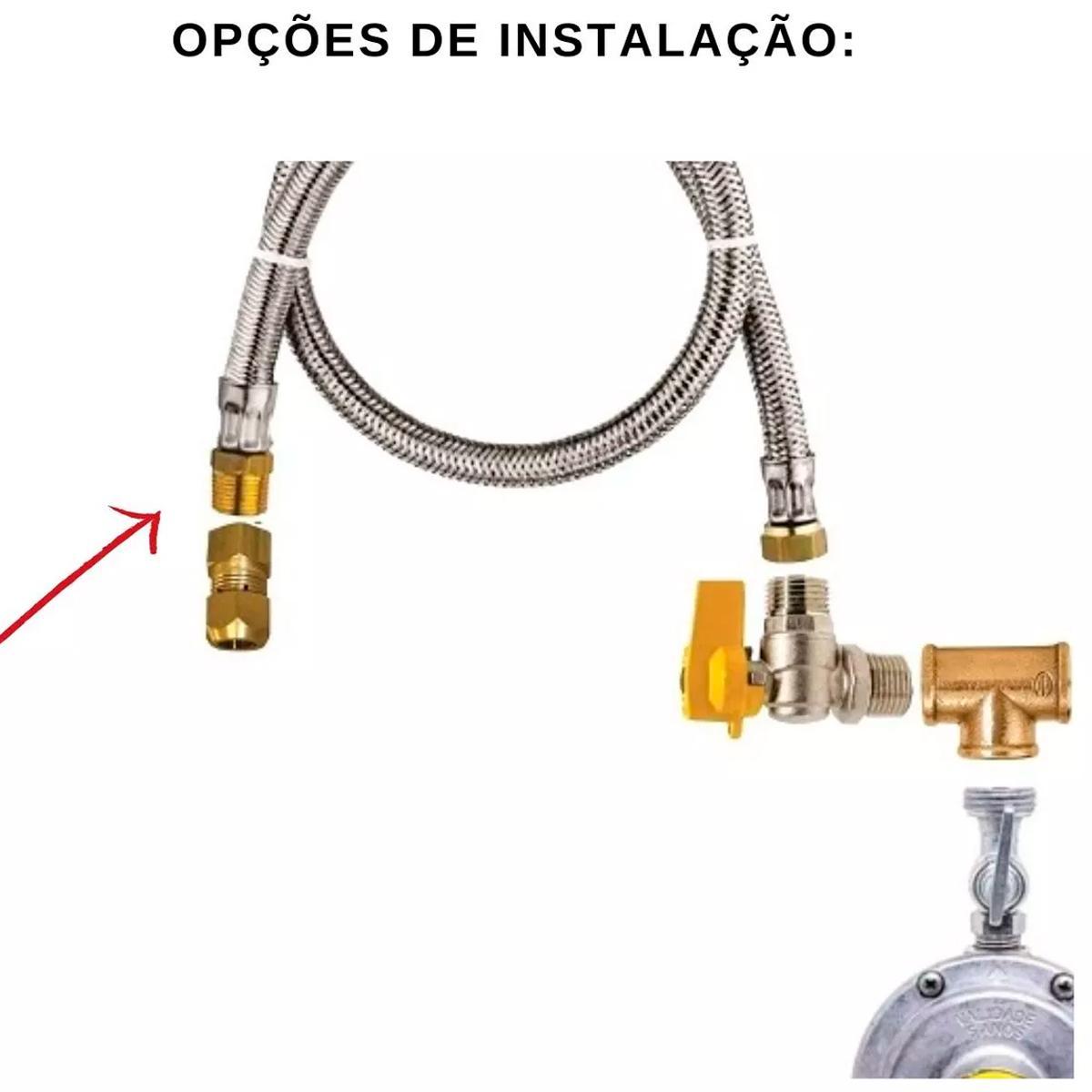 Miniatura 6 Espigão Adaptador 1/2 Gás Encanado X Bico Mangueira 3/8