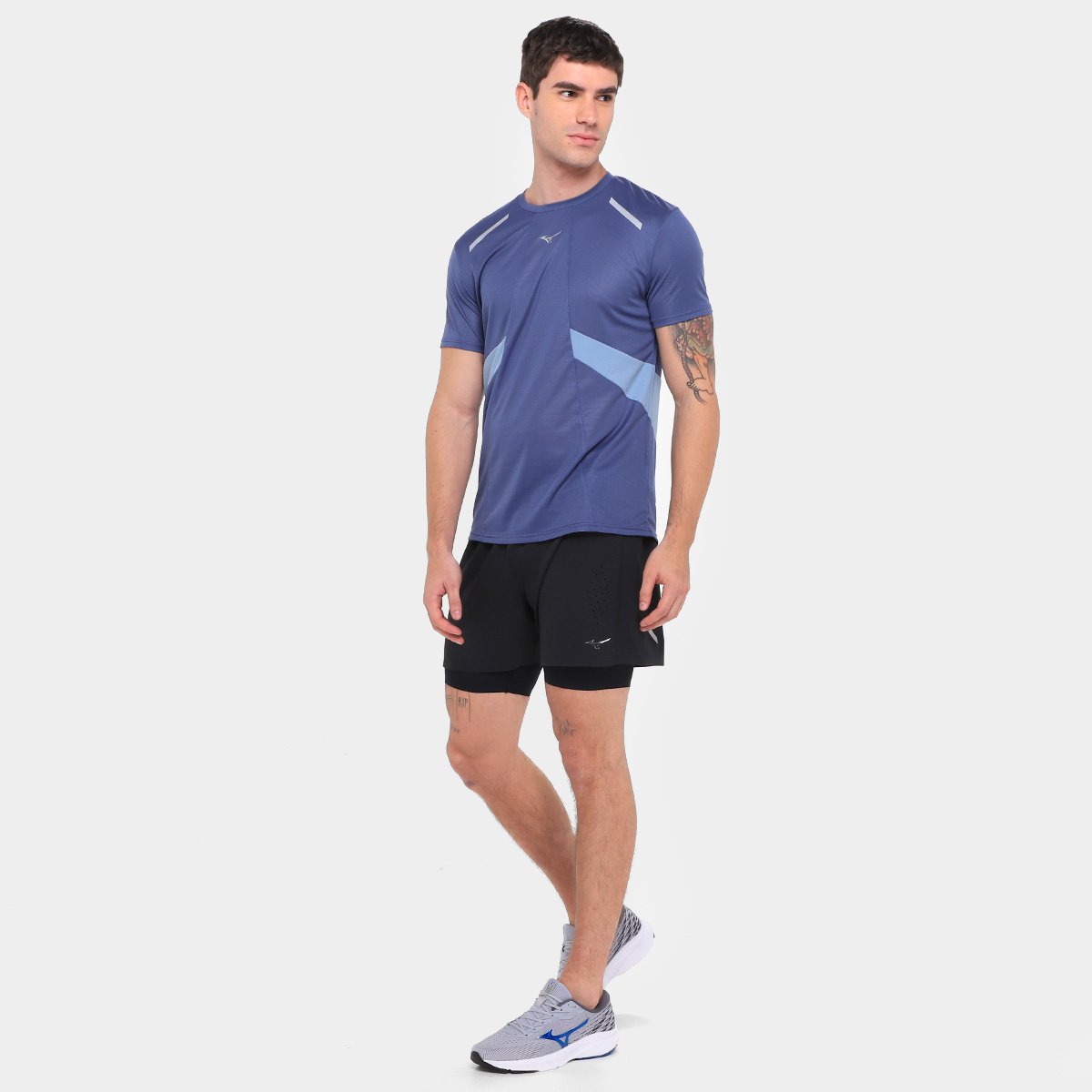 Miniatura Camiseta Mizuno Dry Aero Flow Masculina Azul - G