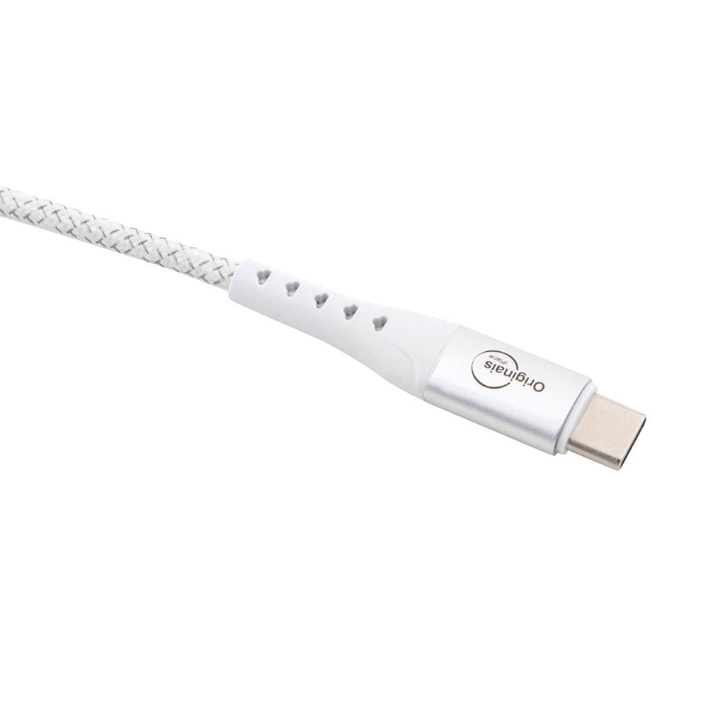 Miniatura Cabo USB-C para USB-C, 3 metros, Originais iPlace, Branco