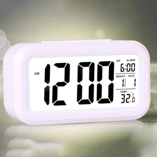 Miniatura Relógio Digital Lcd Led Despertador Calendário Temperatura