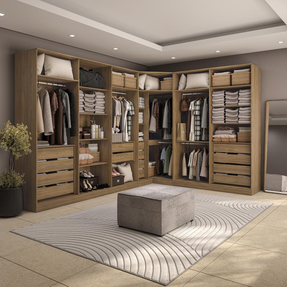 Miniatura Quarto Modulado Kappesberg Adapt Nogueira-azul Profundo 12 Portas 342cm X 263cm