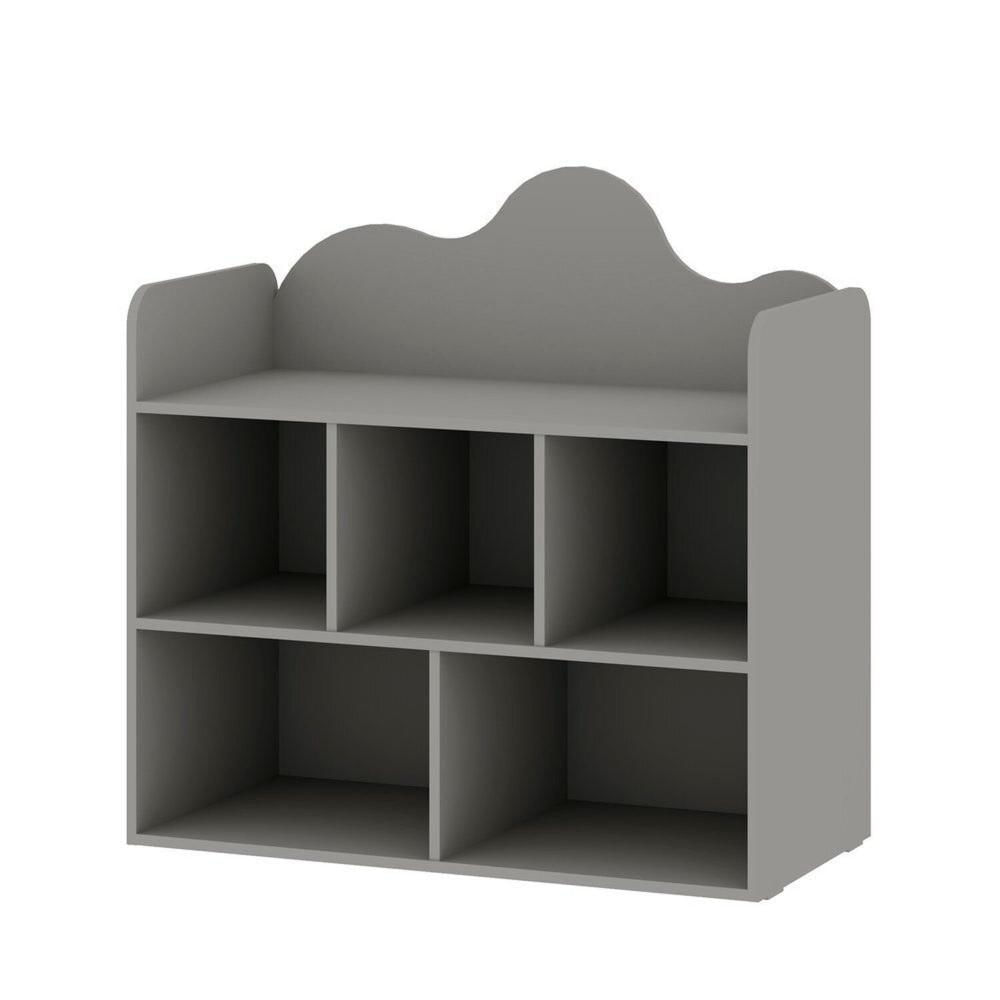 Miniatura Estante Infantil Montessoriana 100% Mdf com 5 Nichos e Detalhe Orgânico em Formato de Nuvem  Fendi