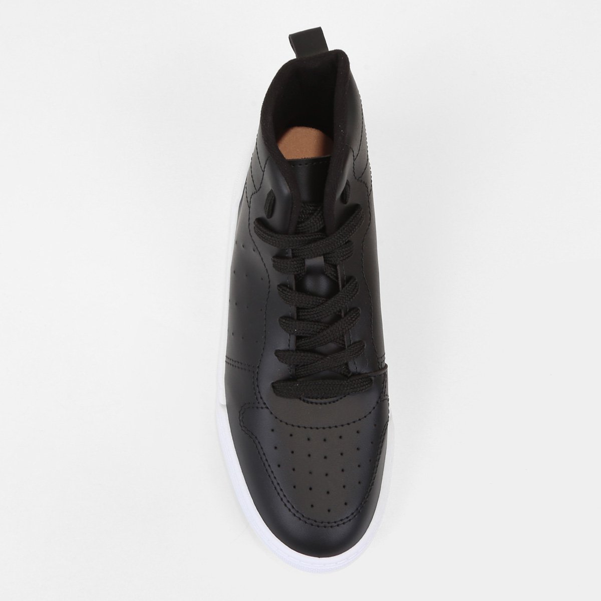 Miniatura Tênis Moleca Cano Médio Perfuros Feminino Preto - 34