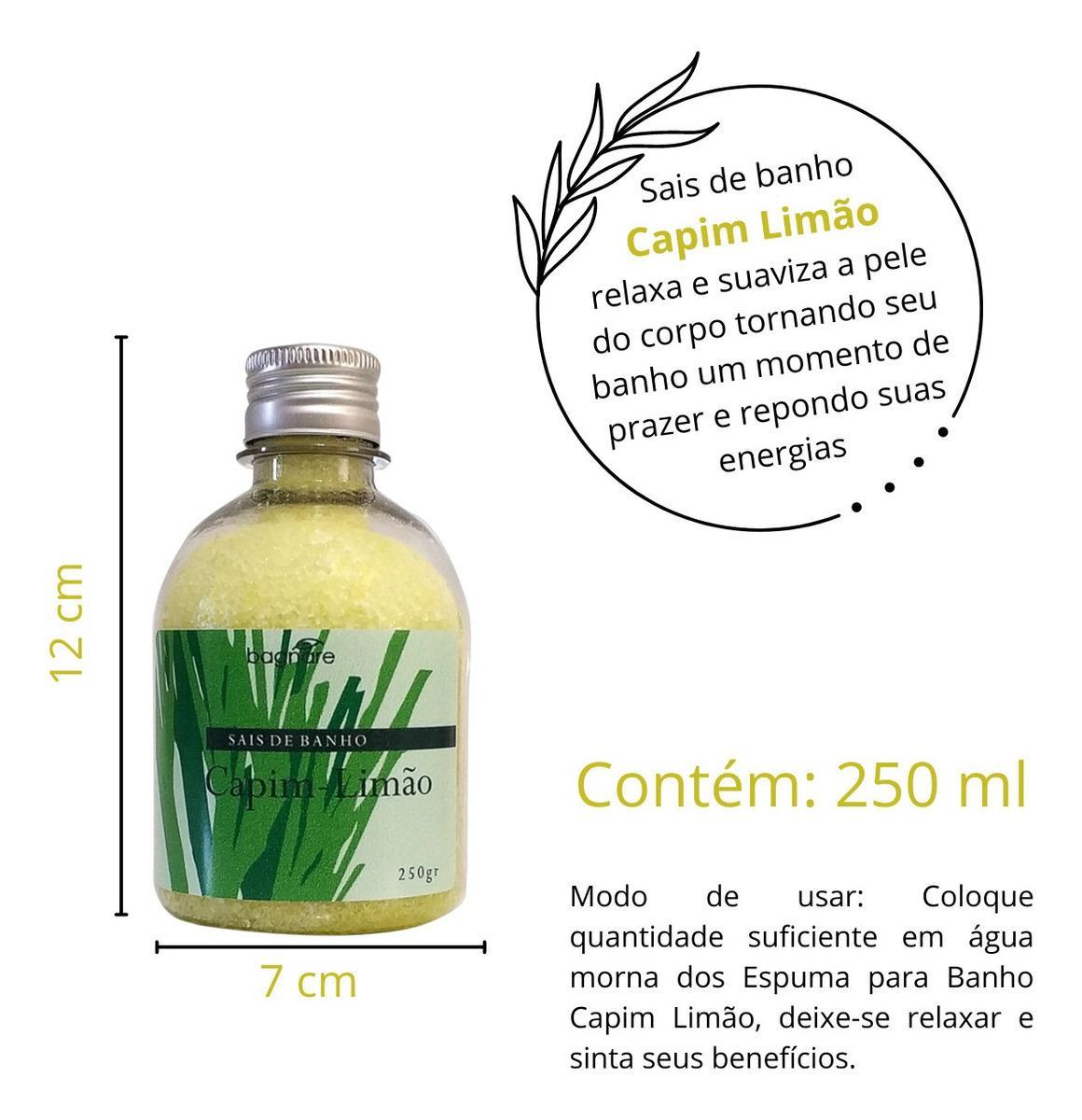 Miniatura Escalda Pés E Sais De Banho Relaxante Capim Limão E Lavanda