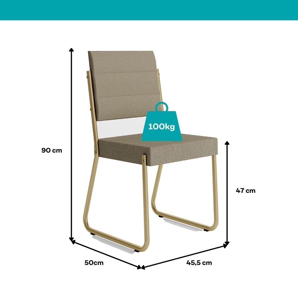 Miniatura Conjunto Sala De Jantar 4 Cadeiras Charlotte Carraro Carvalho Dourado