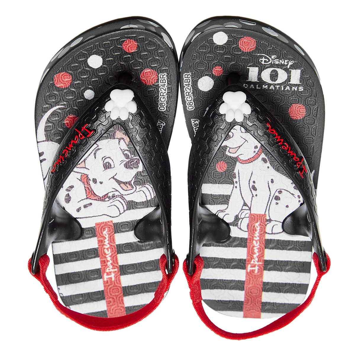 Miniatura Chinelo Bebê Grendene Disney Joy Baby Menino Vermelho+Branco - 17/18