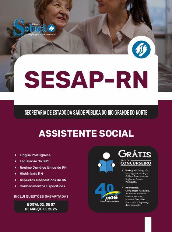 Miniatura Apostila Sesap Rn 2025 - Assistente Social