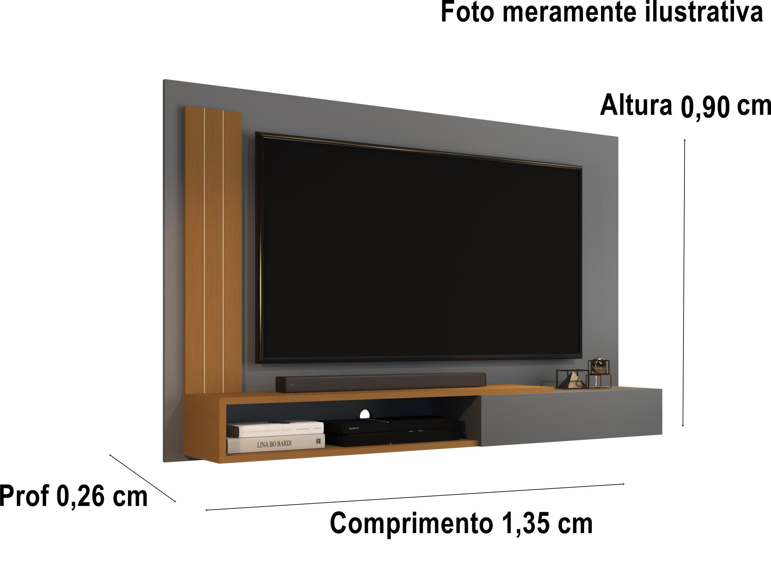 Miniatura Painel Até 50 Polegadas Math Onix / Nature Comprar Moveis
