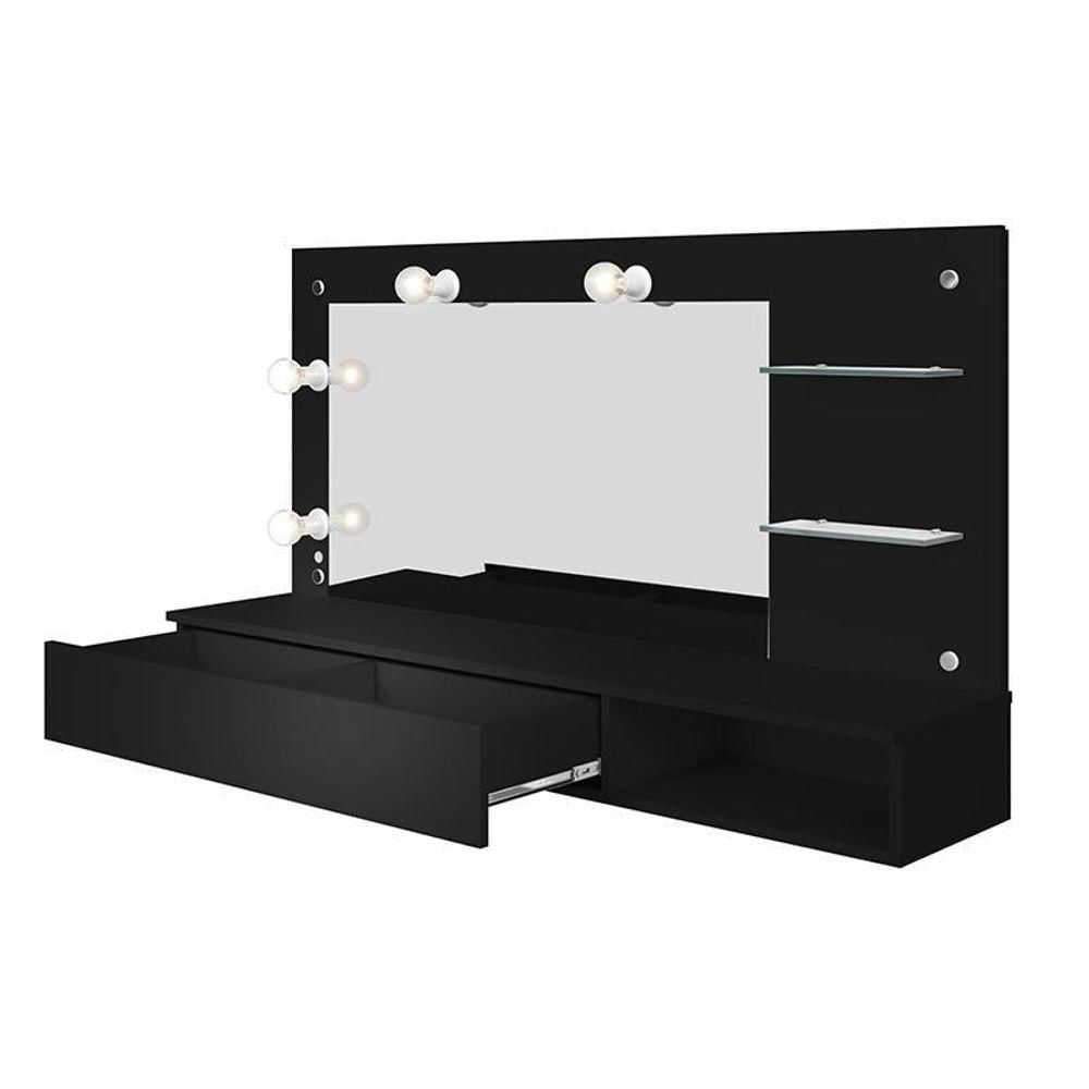 Miniatura Penteadeira Camarim Suspensa Lumiere Preto Fosco - Mobler Preto Fosco