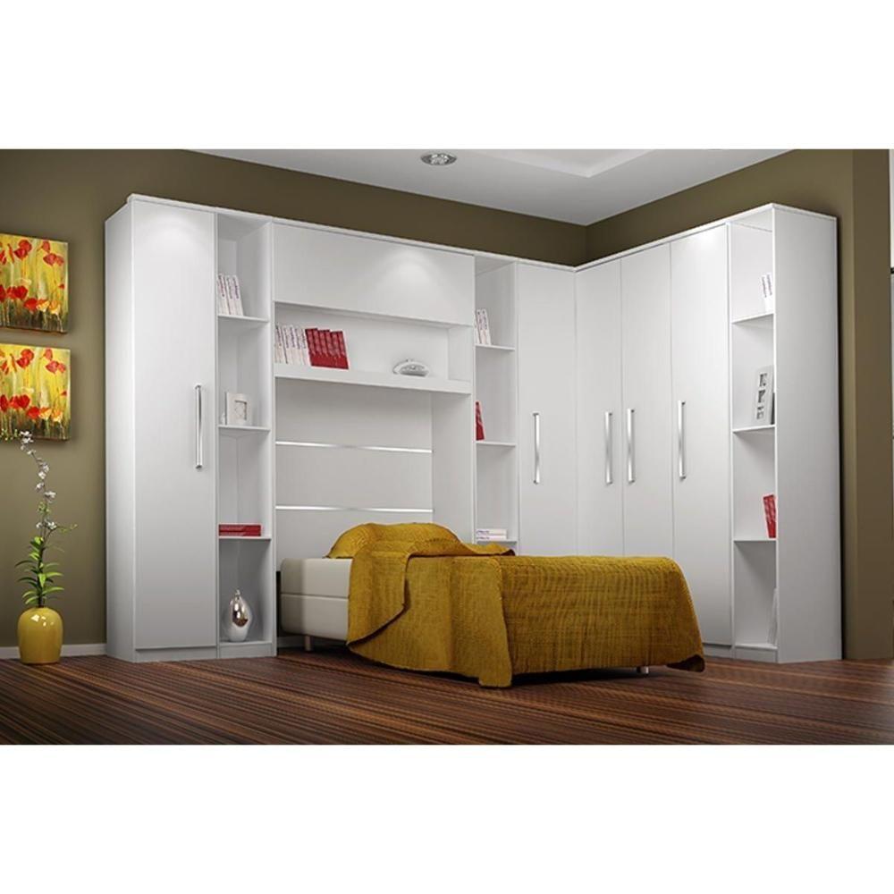 Miniatura Modulado De Quarto Armário Ponte Aéreo Casal Gold Bari C- 1 Porta Branco - Novo Horizonte