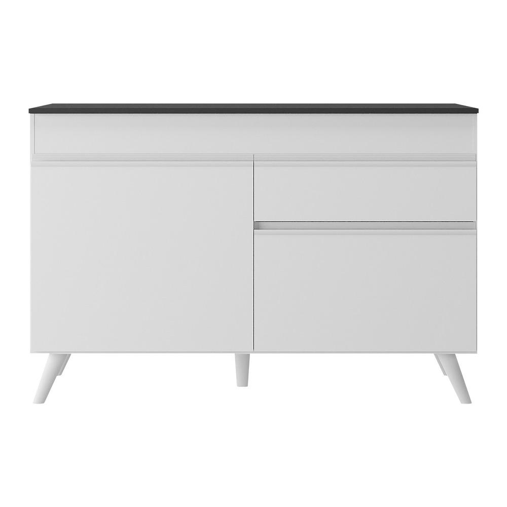 Miniatura Balcão Cozinha 120cm 2 Portas 1 Gaveta Veneza Multimóveis V3680 Branco