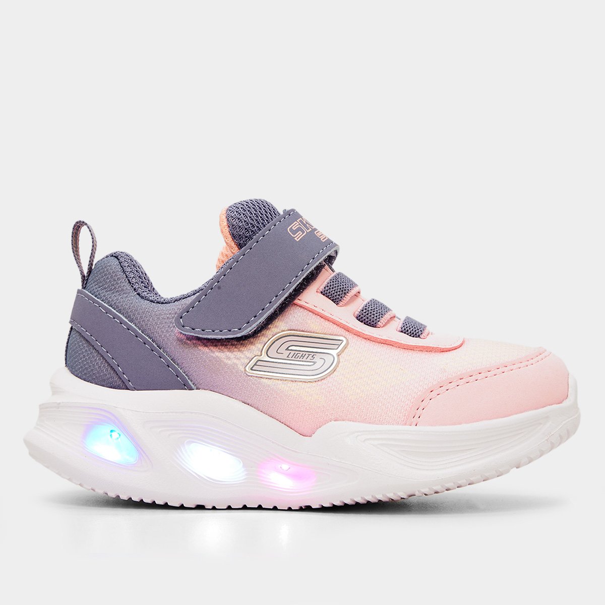 Miniatura Tênis Infantil Skechers Menina Cinza+Rosa - 21