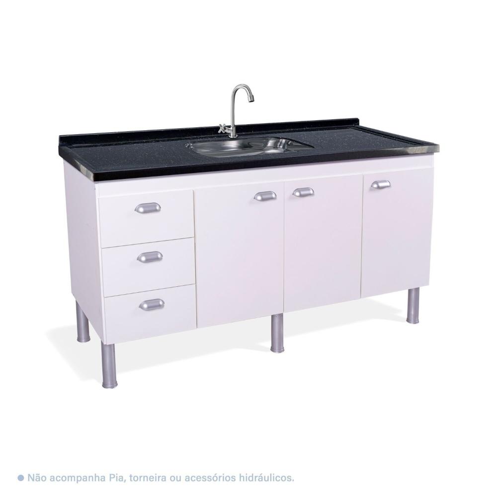Miniatura Armário para Cozinha 114 Cm 3 Portas 3 Gavetas São Luis Branco