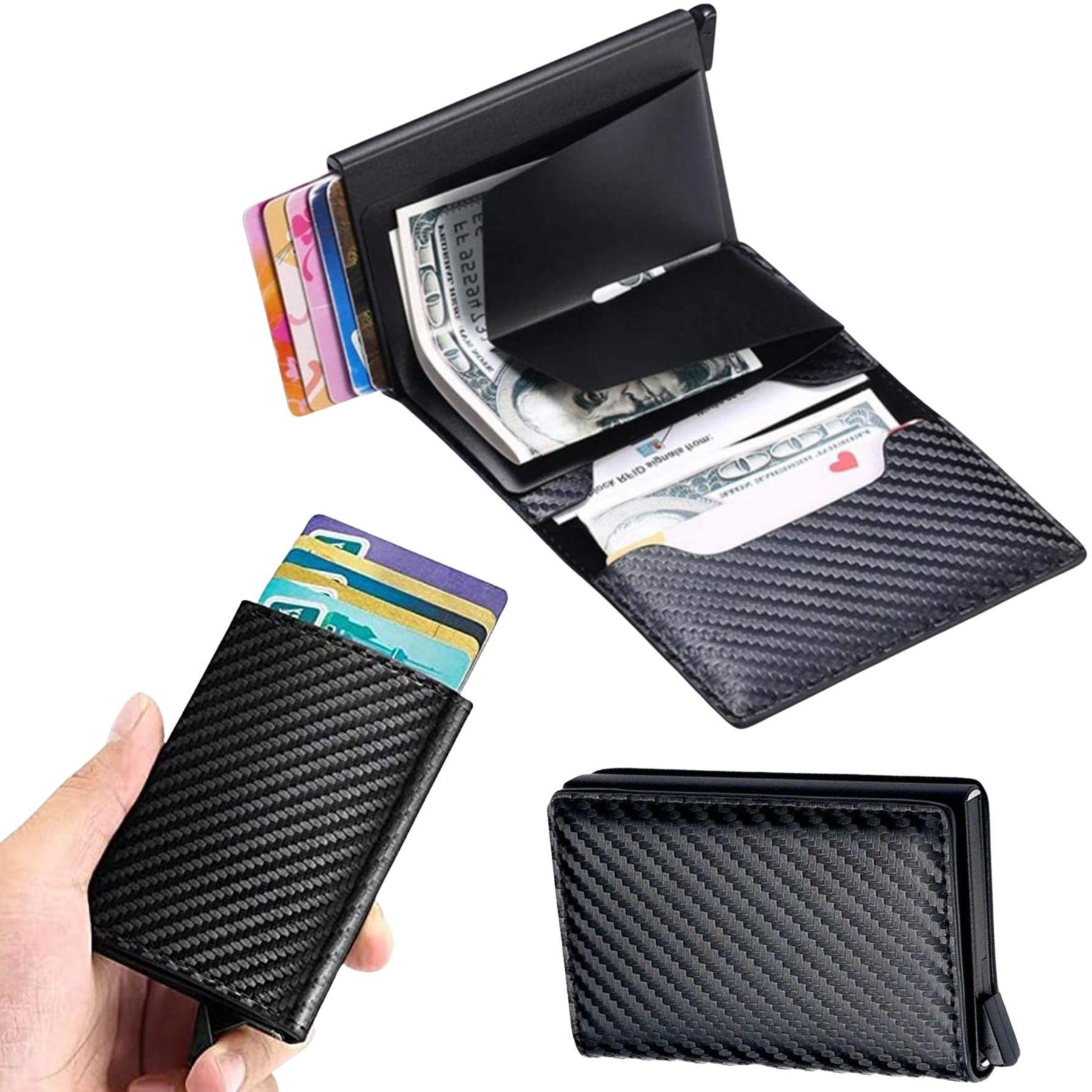 Miniatura Carteira Antifurto Fina Sistema Rfid Segurança Luxo Premium